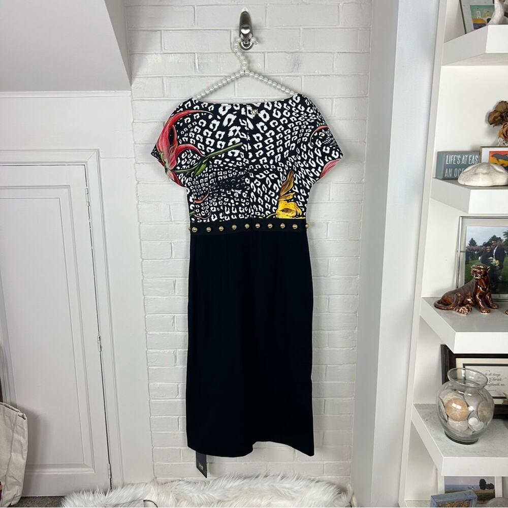 NWT Cavalli Class by Roberto Cavalli Printed Embellished Dress Size US 6 - Picture 11 of 14